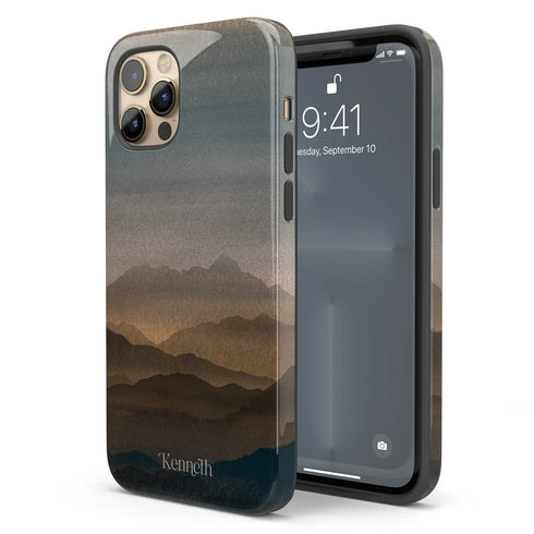 Watercolor Landscape Personalized Name iPhone Case